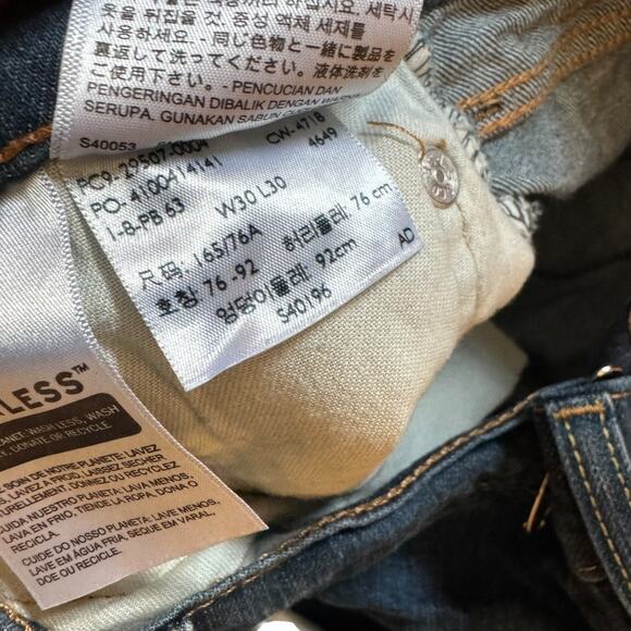 Levi’s 502 Taper Flex Jeans W30 L30 Dark Wash Water<Less Men’s Denim - Picture 6 of 7